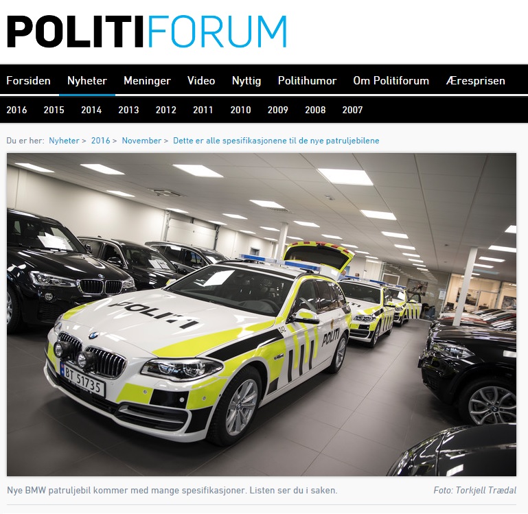 Nowe radiowozy norweskiej policji